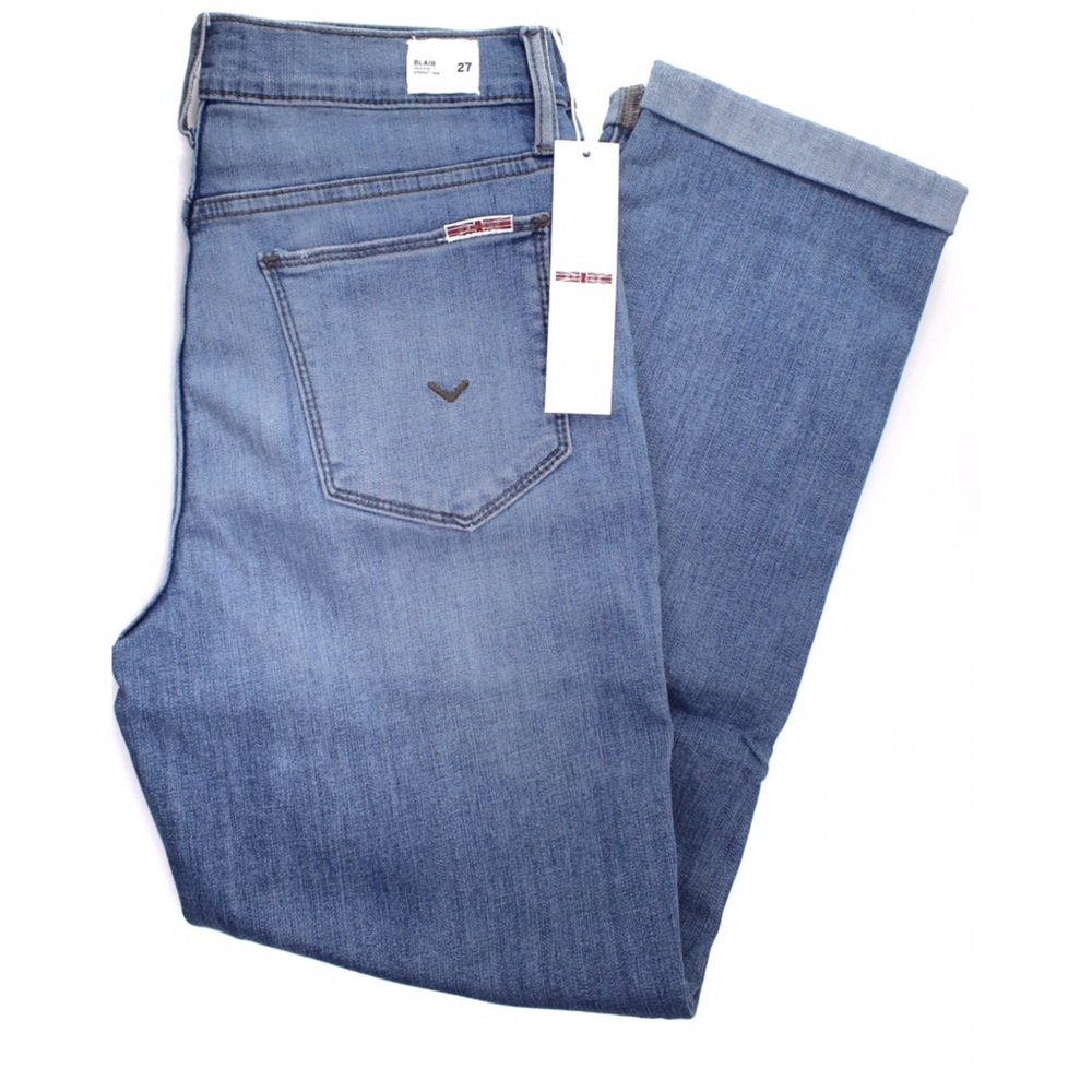 Hudson NWT Blair High-Rise Straight Crop Jeans Light Claudia Wash 28 29 - Picture 6 of 8